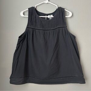 Charcoal Gray Pleated Sleeveless Top